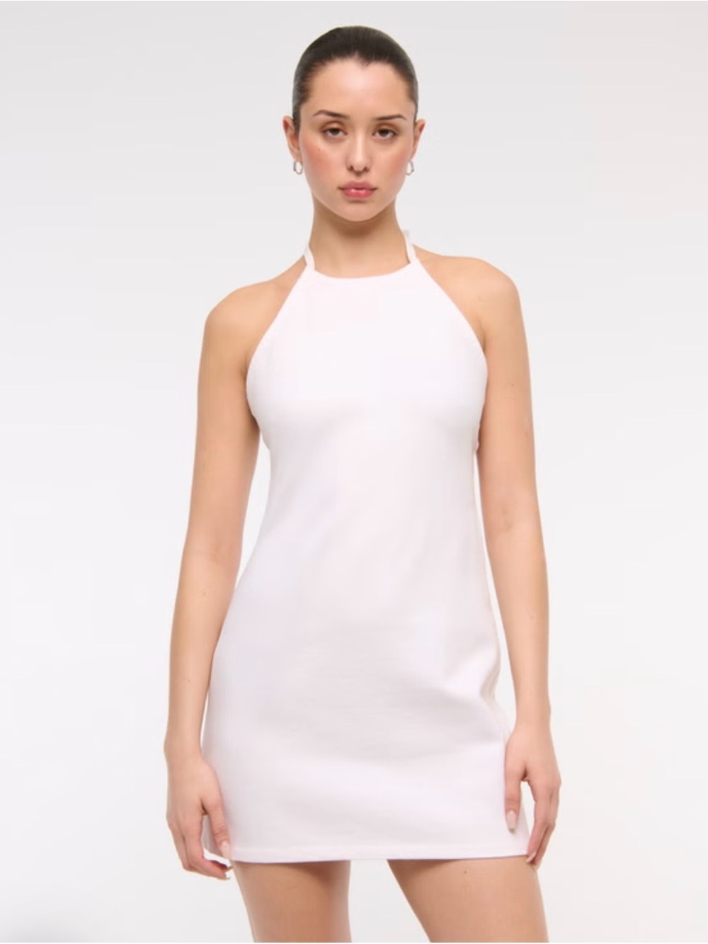 Abercrombie Open-Back Halter Denim Mini Dress